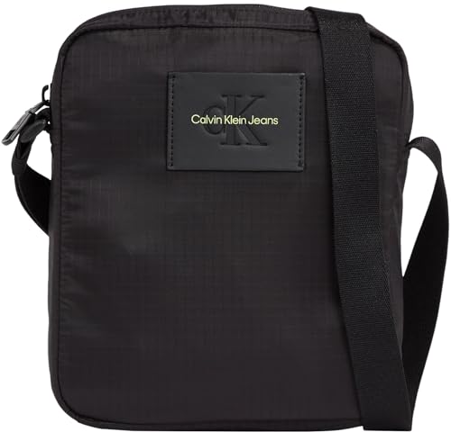 Calvin Klein Jeans Męskie sportowe Essentials REPORTER18 L Reporter, czarny/ostry zielony, jeden rozmiar, Czarny/ostry zielony, Rozmiar Uniwersalny