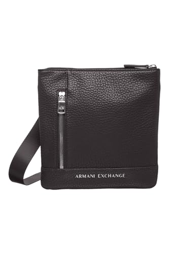 Armani Exchange Męskie body Pebble Armani Crossbody Flat, czarne, czarny
