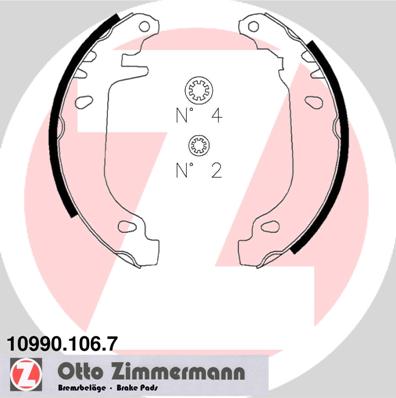 ZIMMERMANN Szczęki hamulcowe ZIMMERMANN 10990.106.7 4241G3 10990.106.7