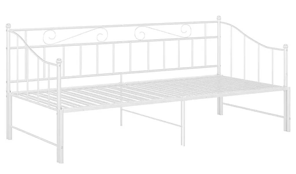 Białe metalowe łóżko rozkładane 90x200 cm P4-A48