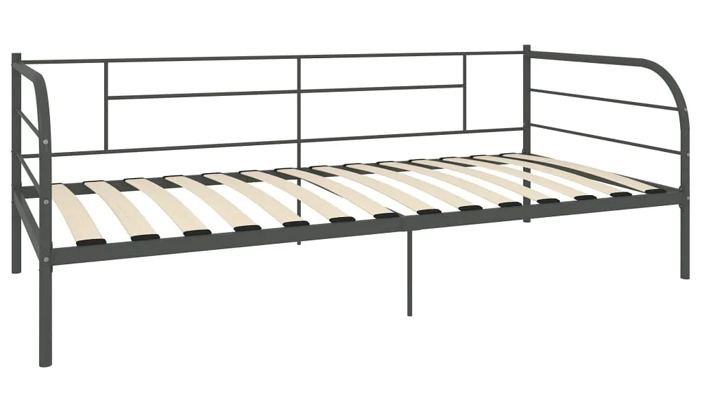 Szare metalowe łóżko pojedyncze 90x200 cm P0-L47