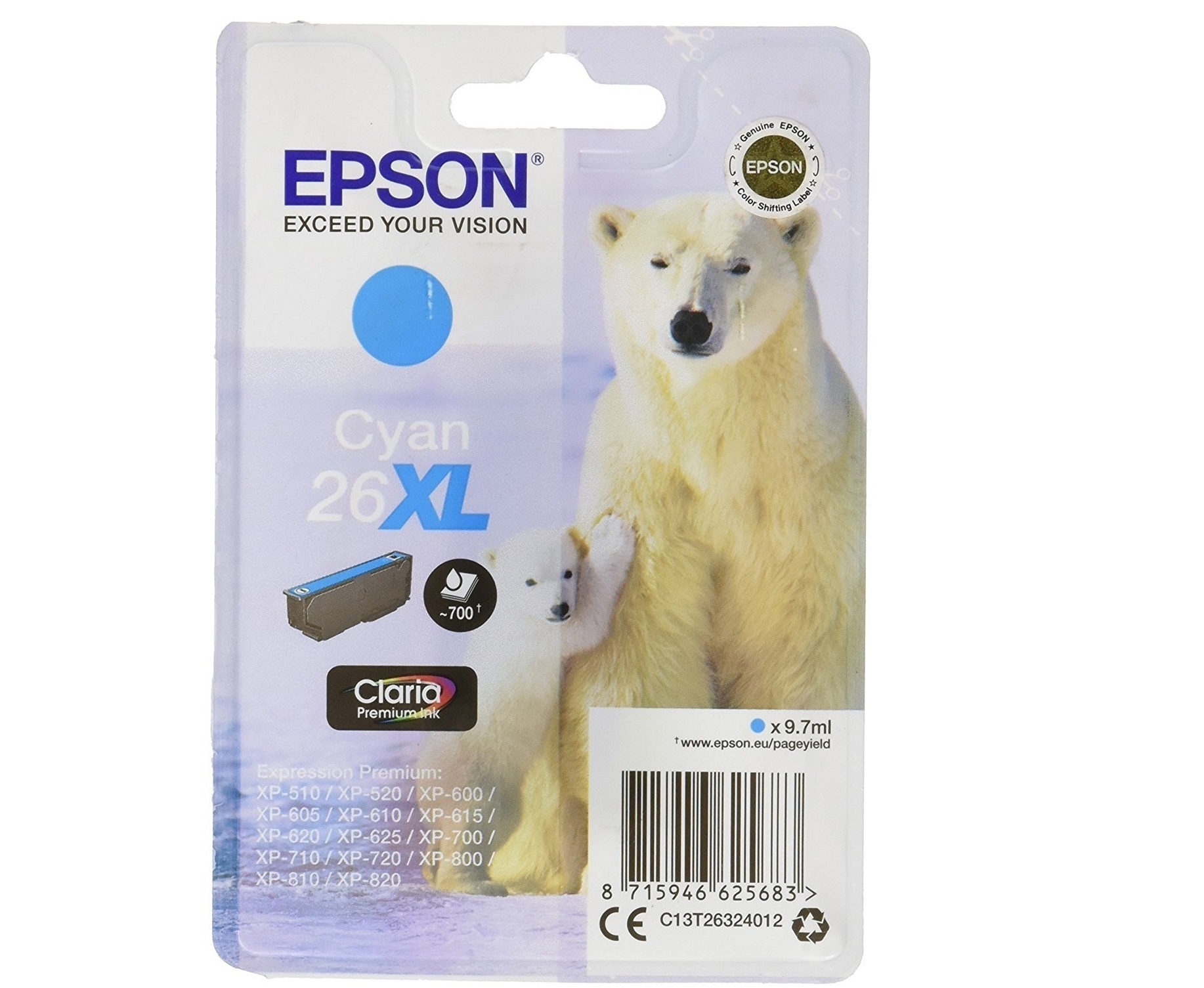 Epson Tusz Stylus XP600 T2632 Cyan 9,7ml
