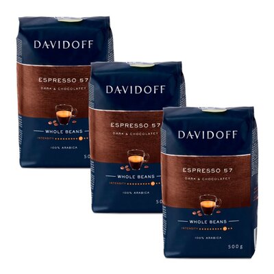Kawa ziarnista DAVIDOFF Espresso 57 Arabica 3 x 0.5 kg | Bezpłatny transport