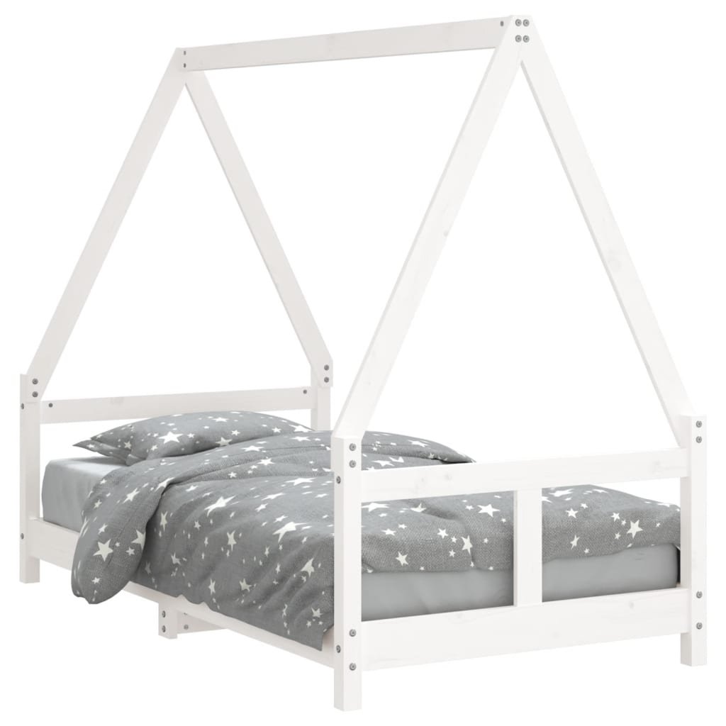 Drewniana rama łóżka dziecięcego - biała, 165,5x85 / AAALOE