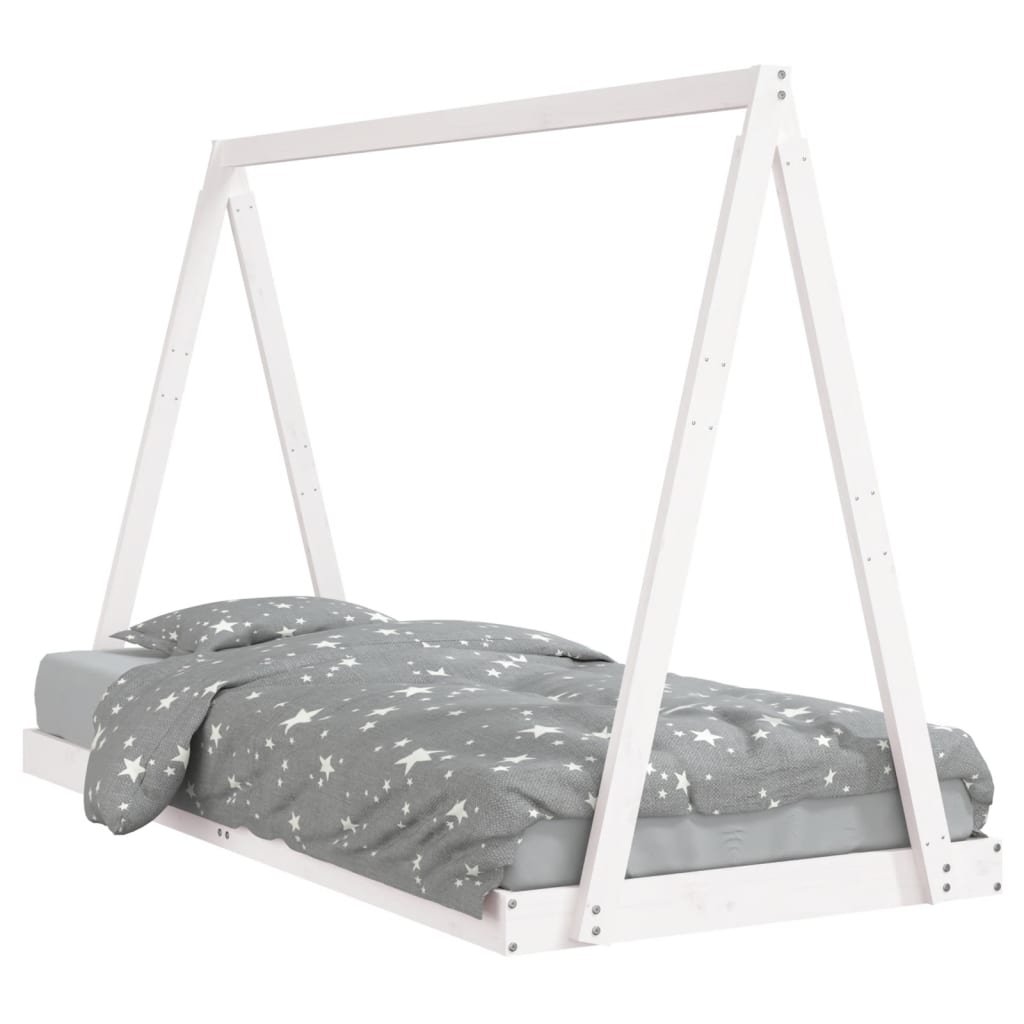 Drewniana rama łóżka dziecięcego tipi, biały, 209x / AAALOE