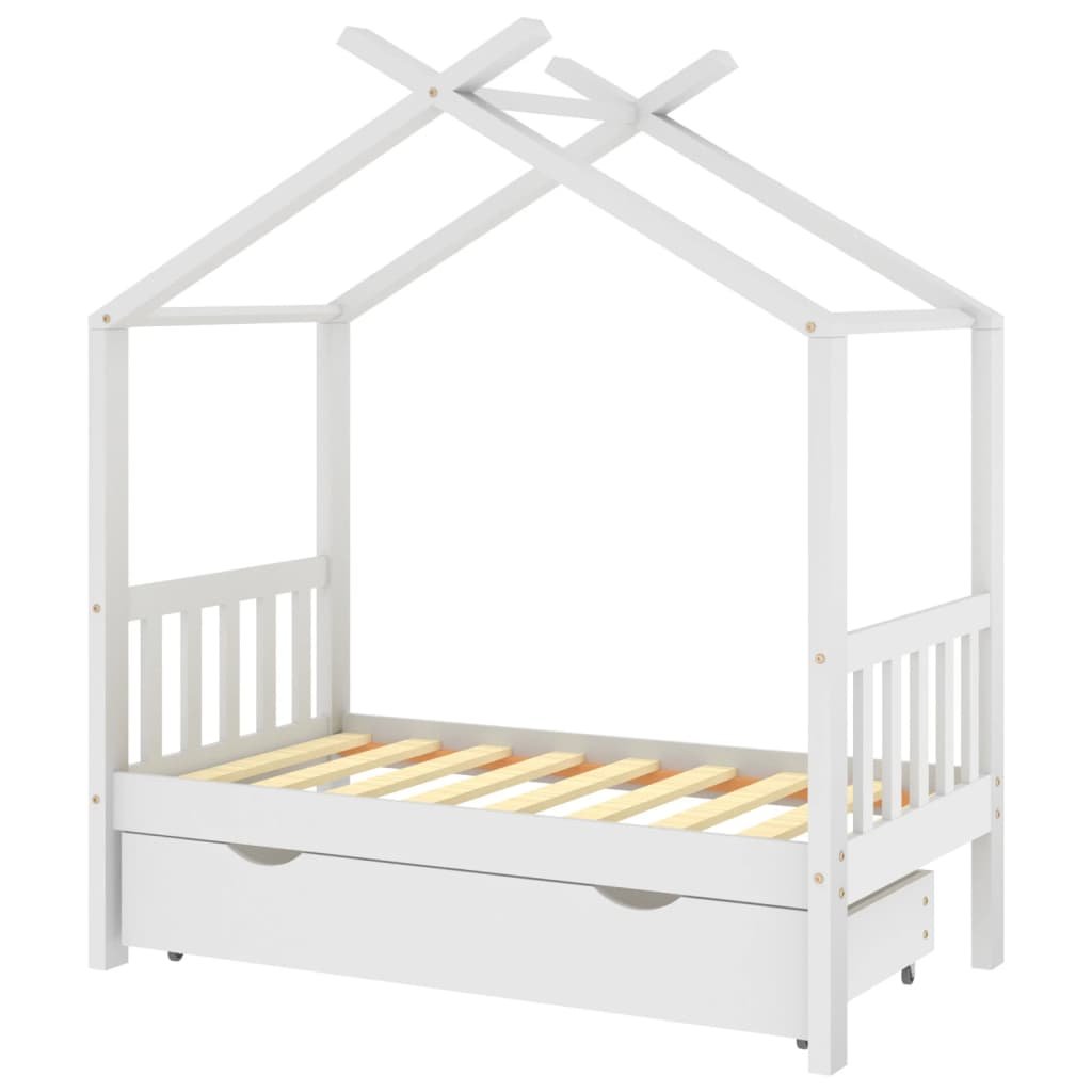 Drewniane łóżko dziecięce z szufladą - 146x77x190c / AAALOE