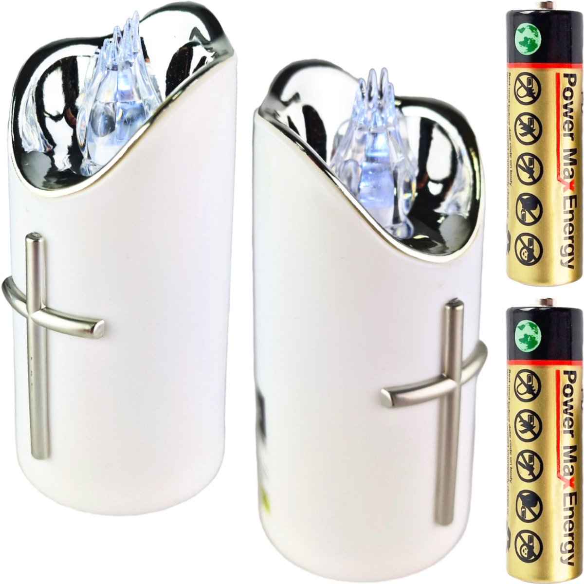 DUŻA ŚWIECA LED NA BATERIE WKŁAD DO ZNICZY 12,5cm DO ZNICZA ZNICZ WKŁADY