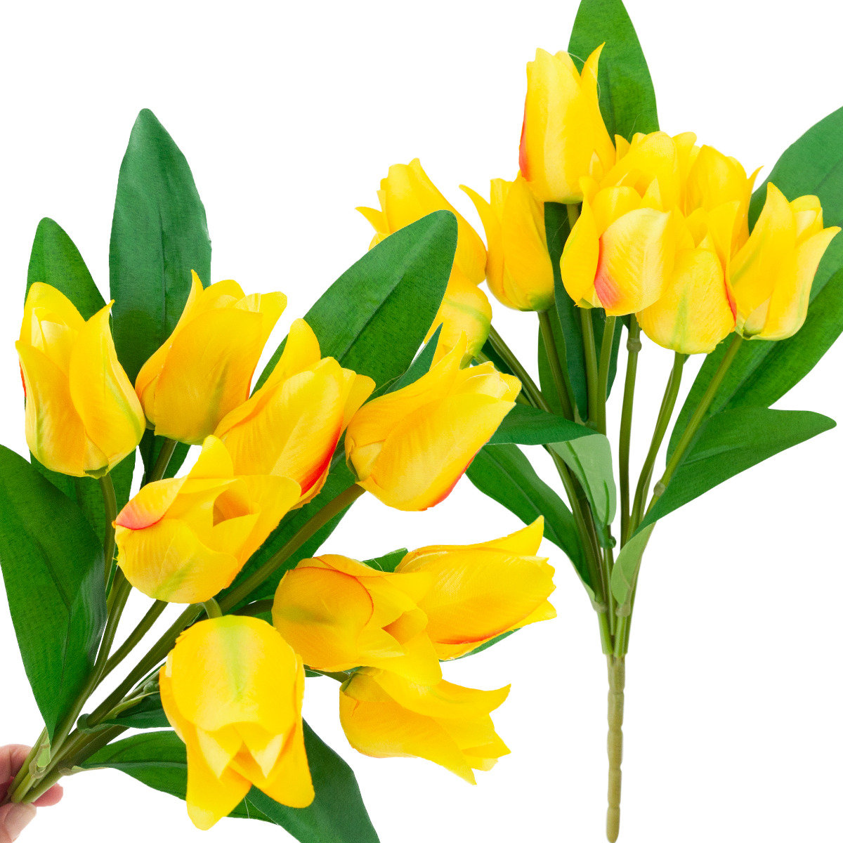 TULIPAN DUŻY BUKIET TULIPANÓW X9 SZTUCZNE KWIATY TULIPANY W BUKIECIE SILIKO