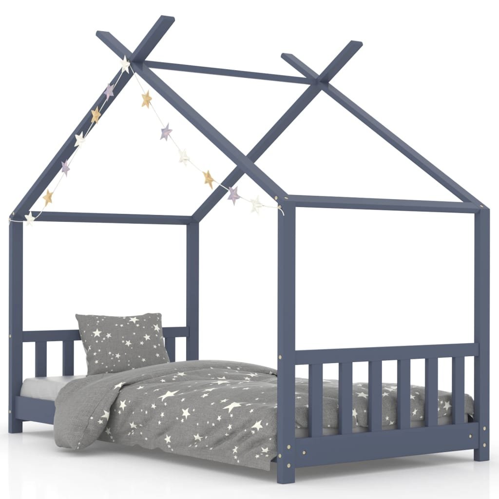 Rama łóżka domek dla dzieci 166x88x147,5 szary / AAALOE