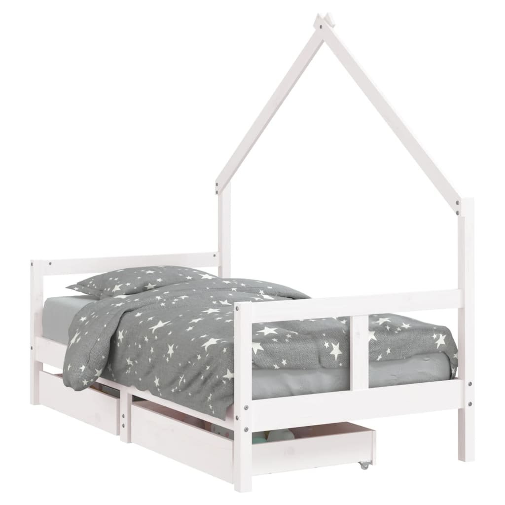 Drewniane łóżko dziecięce - Biały, 165,5 x 85,5 x  / AAALOE
