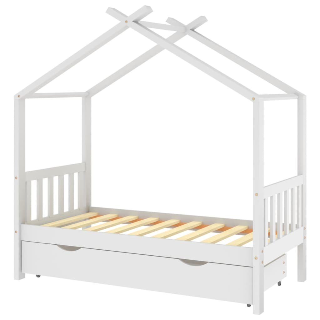 Drewniana rama łóżka dla dzieci z szufladą - 166x8 / AAALOE