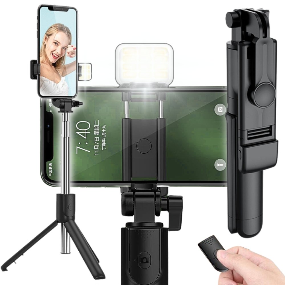 KIJ SELFIE BLUETOOTH + LAMPA LED KIJEK UCHWYT STATYW NA TELEFON STICK PILOT
