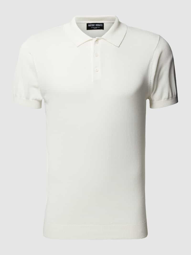 Koszulka polo o kroju slim fit w jednolitym kolorze