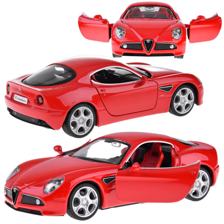 Фото - Машинка Auto metalowe model Alfa Romeo 8C Competizione skala 1:32 światła ZA4607