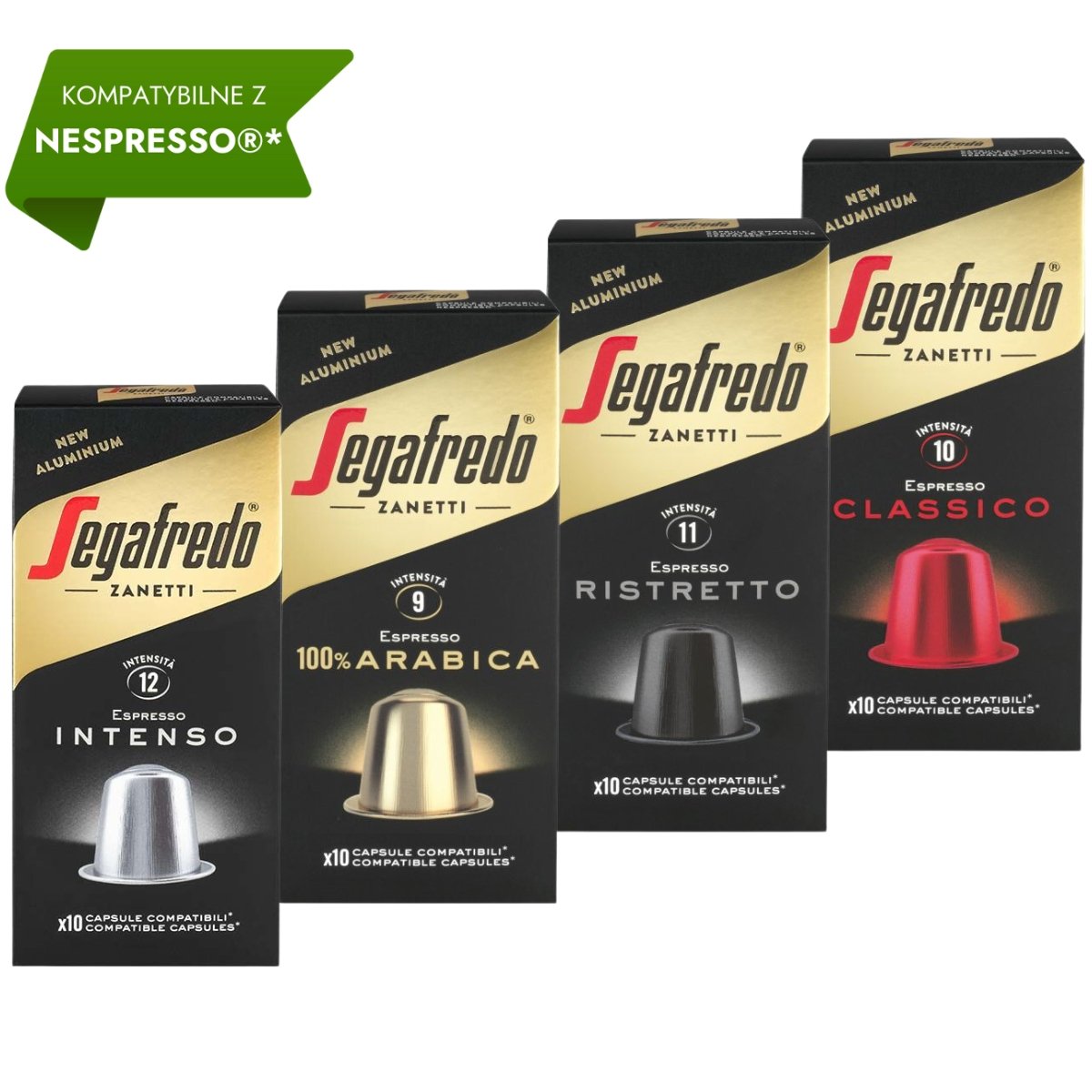 40 kapsułek aluminiowych kompatybilnych z Nespresso® Segafredo 4 smaki