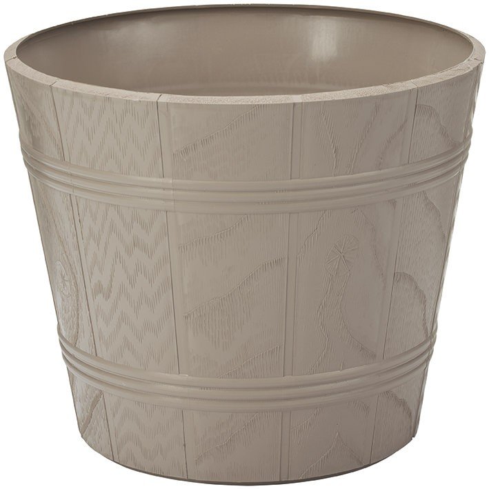 Doniczka drewnopodobna 2 szarobeżowa FORM-PLASTIC