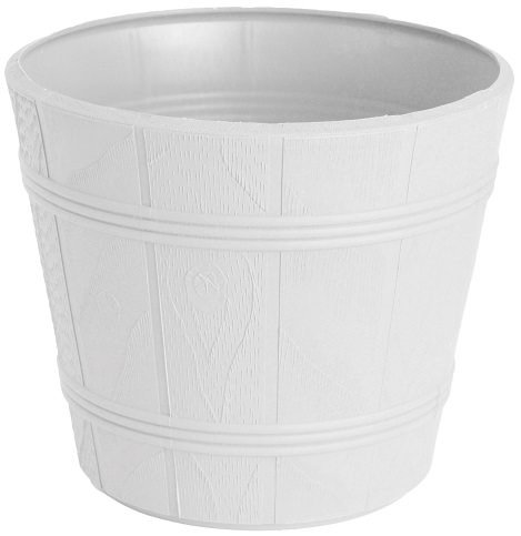 Doniczka drewnopodobna 3 biała FORM-PLASTIC