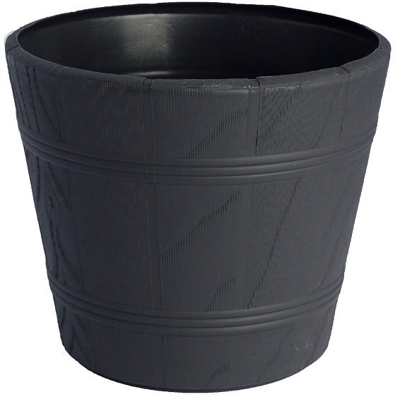 Doniczka drewnopodobna 0 antracyt FORM-PLASTIC