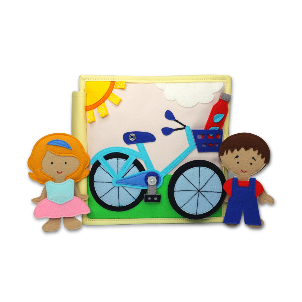 Książeczka Sensoryczna Duża, Quiet Book, Montessori - Mój rower/ Jolly Designs