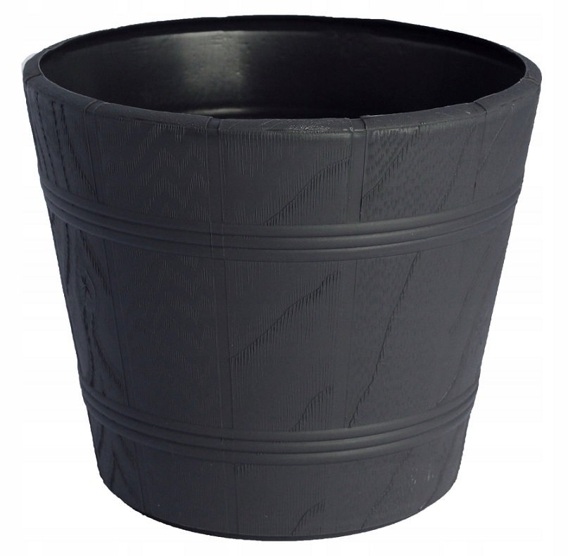 Doniczka drewnopodobna 7 antracyt FORM-PLASTIC