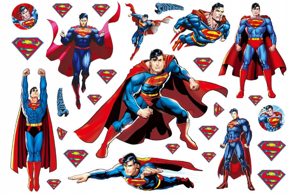 ATUAŻE ZMYWALNE DLA DZIECI SUPERMAN URODZINY Superbohater