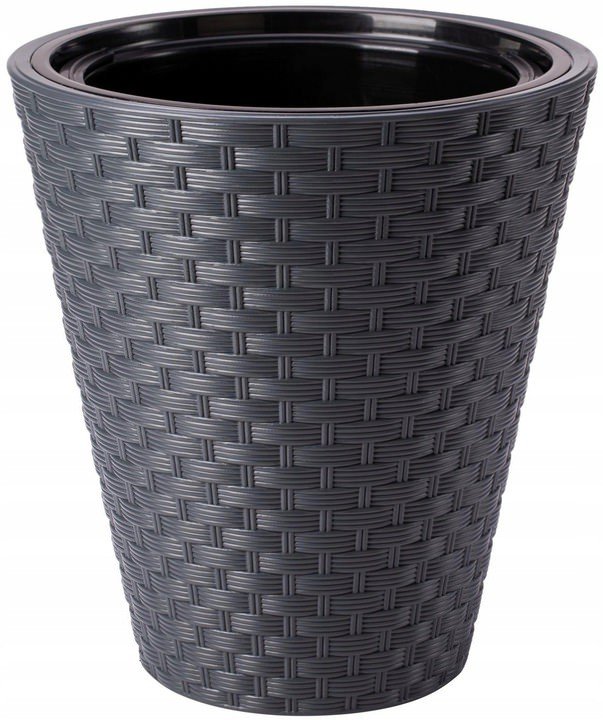 Doniczka Rattana okrągła 40 antracyt FORM-PLASTIC