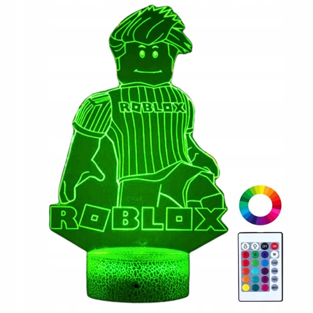 Lampka Nocna Biurkowa dla Dzieci Gra Roblox Podświetlana 16 LED + Pilot