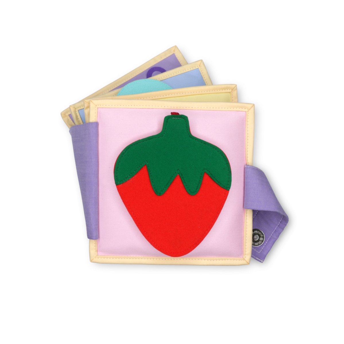 Książeczka Sensoryczna Mała, Quiet Book, Montessori - Truskawka/ Jolly Designs