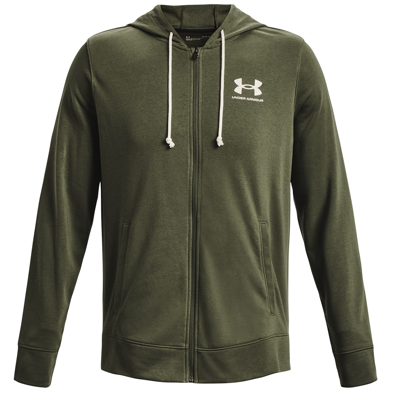 Męska bluza Under Armour Rival Terry LC FZ Rozmiar: M / Kolor: zielony/biały