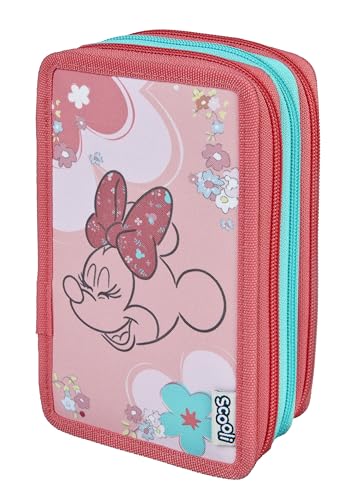 Scooli - Tripledecker etui dla ucznia Minnie Mouse - duże etui z wysokiej jakości długopisami - praktyczne i funkcjonalne - do szkoły i w podróży - wysoka jakość - od 6 lat