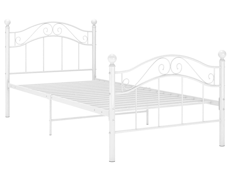 Łóżko metalowe białe w stylu industrialnym 90x200 cm B7-A66