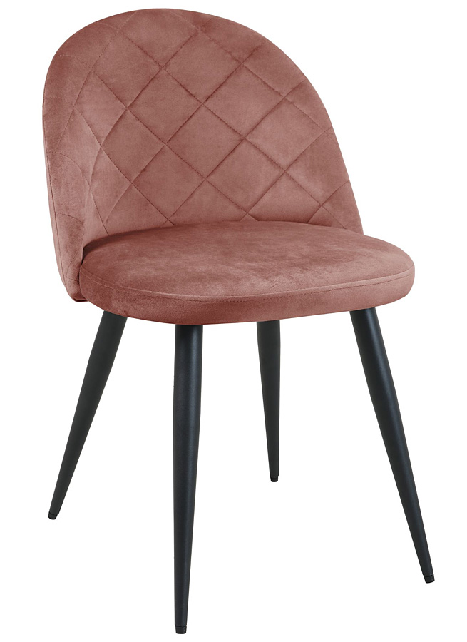 Tapicerowane różowe krzesło z metalowymi nogami F0-S06