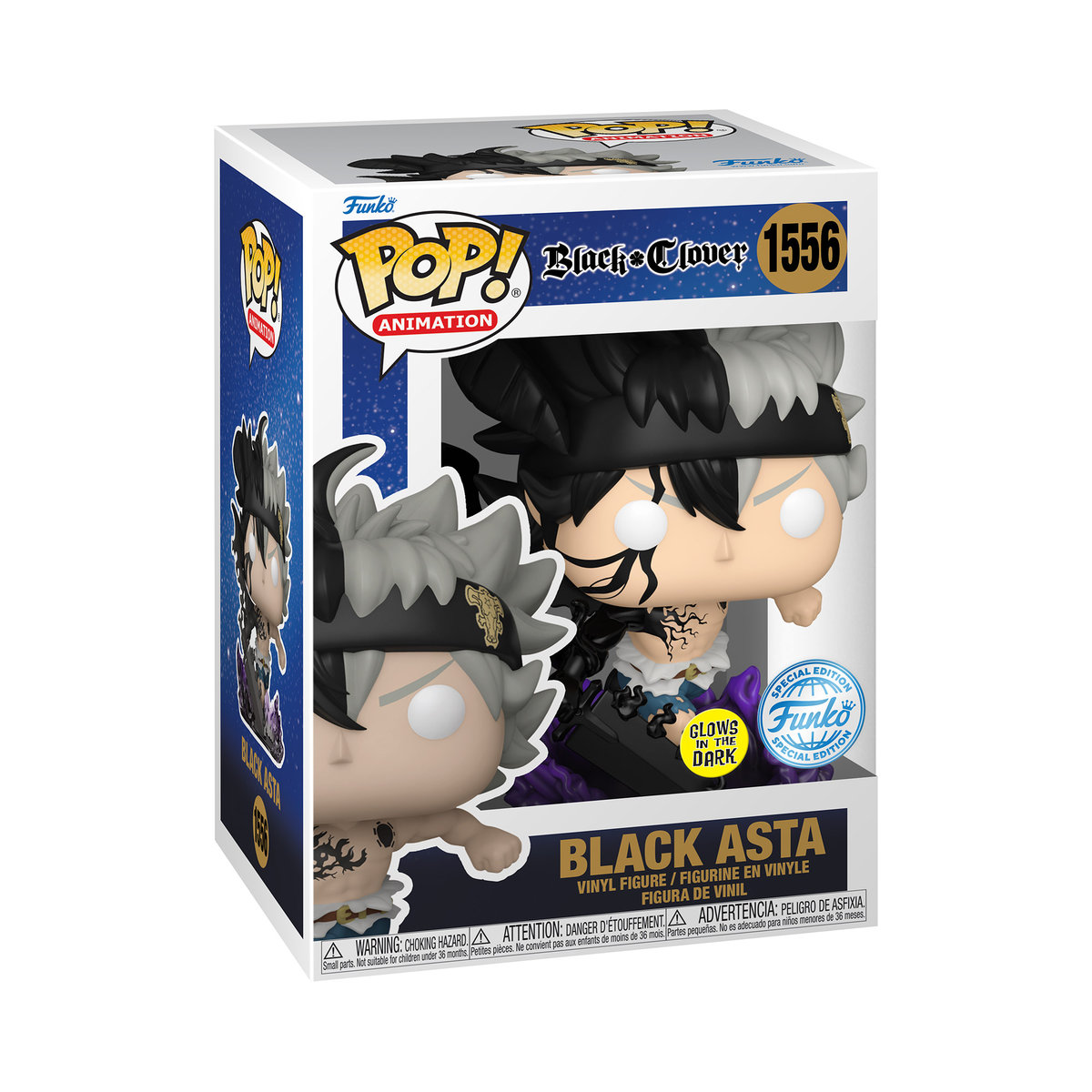 Funko POP! Anime, figurka kolekcjonerska, Black Clover, Demon Asta, Glow, 1556