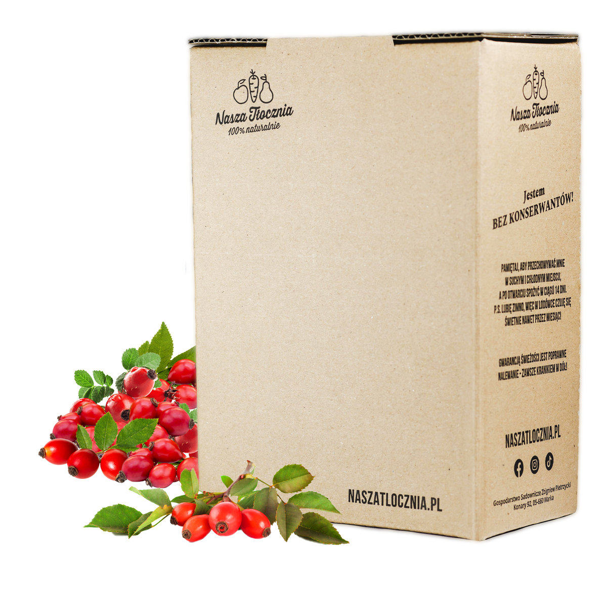 Sok z dzikiej róży Nasza Tłocznia DZIKA RÓŻA 3L