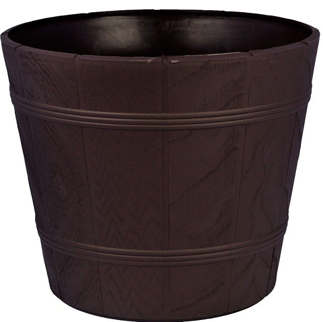 Doniczka drewnopodobna 1 brązowy FORM-PLASTIC