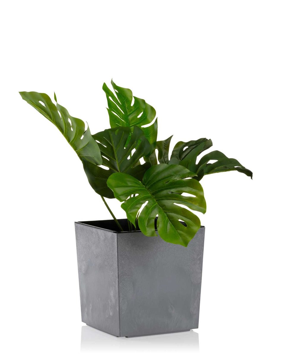 Doniczka imitacja betonu DONICA + WKŁAD na balkon taras ogrodowa kwadrat