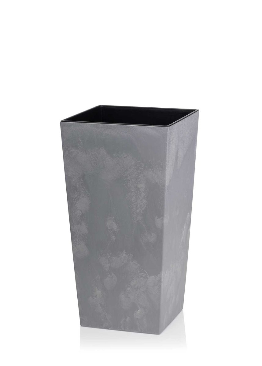 Nowoczesna doniczka do salonu DUŻA WYSOKA imitacja betonu + wkład 46x25cm
