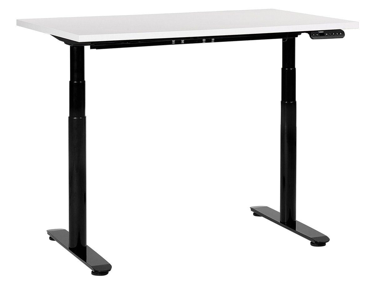Biurko regulowane elektrycznie 120 x 72 cm biało-czarne DESTIN IV