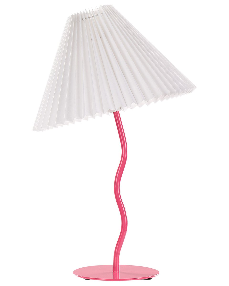 Lampa stołowa metalowa różowa ALWERO