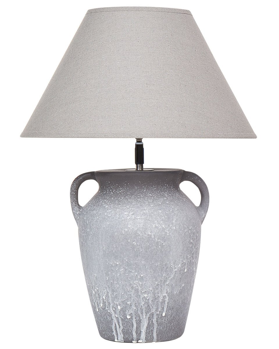 Lampa stołowa ceramiczna szara AGEFET