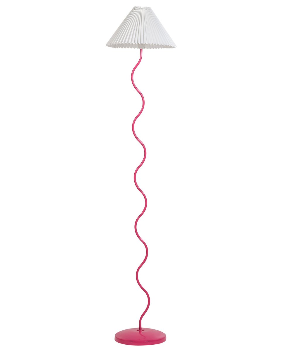 Lampa podłogowa metalowa różowa z białym JIKAWO