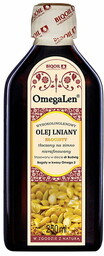 Olej lniany złocisty (złoty) OmegaLen 250 ml