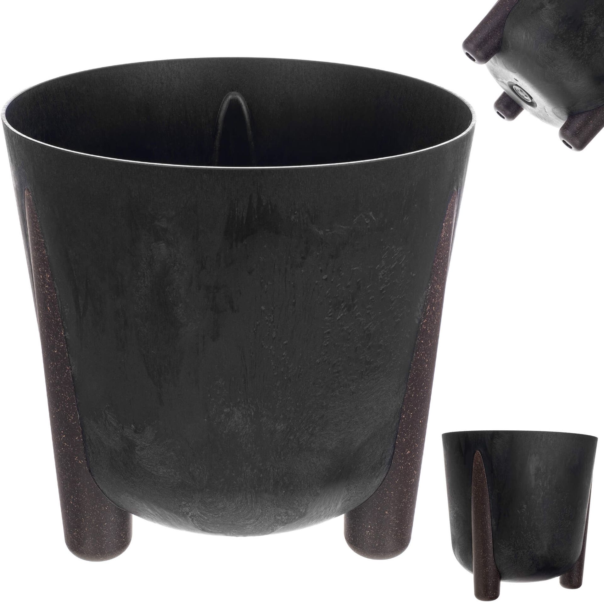 Doniczka osłonka Nauze 34cm czarny beton