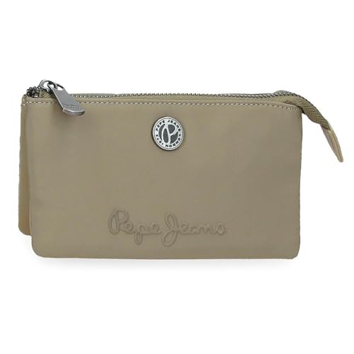 Pepe Jeans Corin Portfel Trzy przegródki Zielony 17,5x9,5x2 cms Poliester i PU by Joumma Bags, Zielony, Talla única, Portfel Trzy przegródki