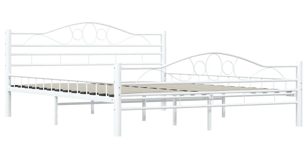 Minimalistyczne Metalowe Łóżko W Kolorze Białym 140X200 Cm H9-Z35