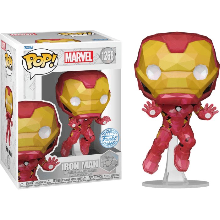 figurka funko pop! marvel 100 ans disney iron man facet exclusive 1268