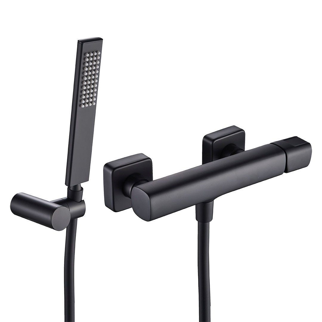 Bateria prysznicowa natynkowa Laveo Tores czarna BVT_741D