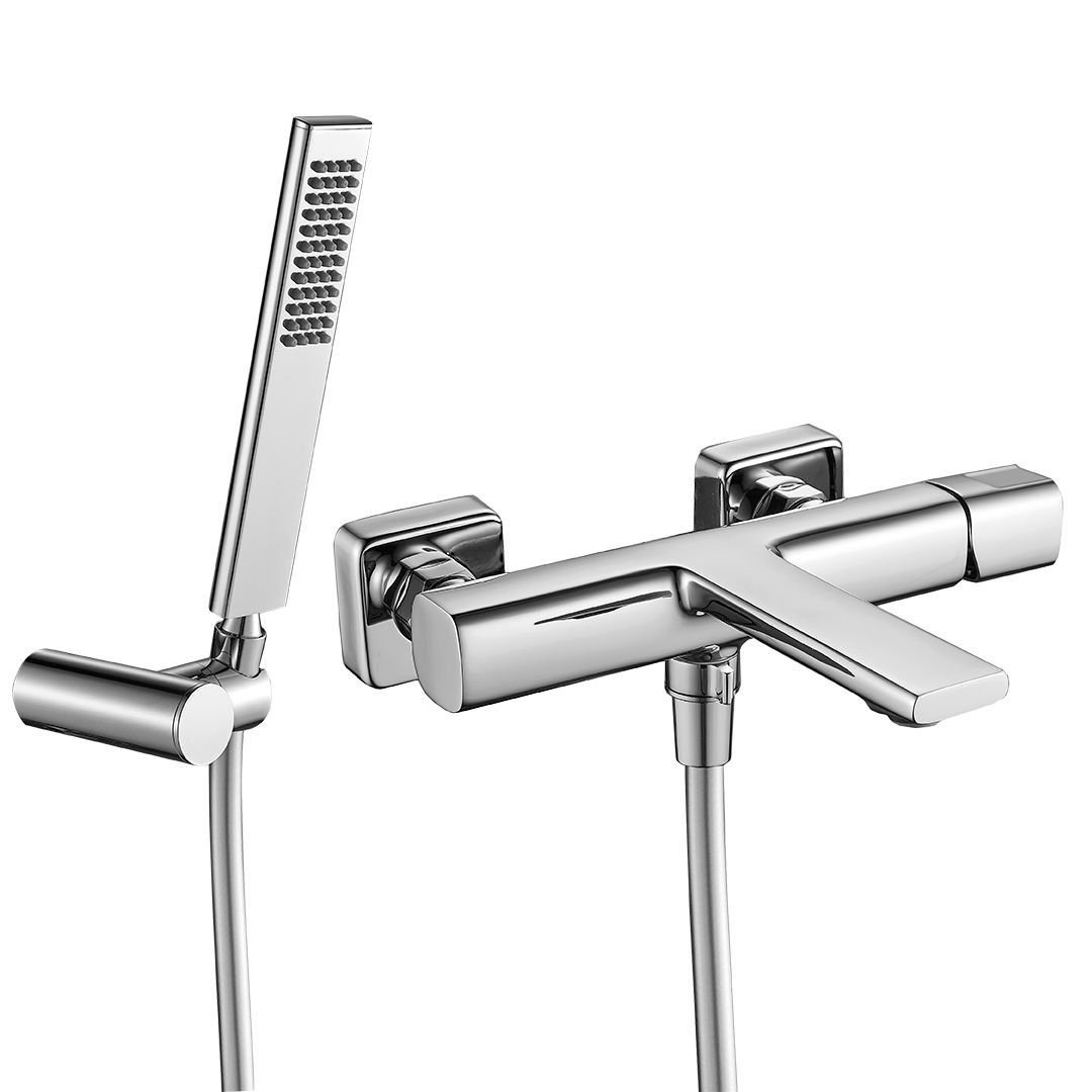 Bateria wannowa ścienna Laveo Tores chrom połysk BVT_011D
