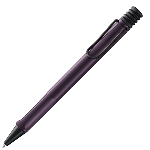 LAMY safari nowoczesny długopis 2D8 z wytrzymałego tworzywa sztucznego w kolorze fioletowo-malinowym z ergonomicznym uchwytem i metalowym klipsem, w zestawie wkład o dużej pojemności M 16 M, czarny