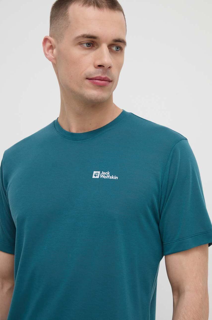Jack Wolfskin t-shirt sportowy Vonnan kolor zielony gładki